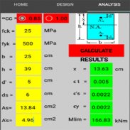 ANALYSIS & DESIGN OF RECTANGULAR BEAMS (EUROCODE2) screenshot 0