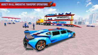Police Limo Car Transporter - Transport Car Games screenshot 2