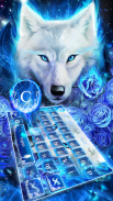 Tema della tastiera del lupo del fuoco blu screenshot 2