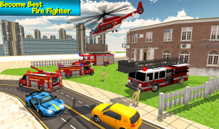 Heavy Ladder Fire Truck City Rescue 2019 screenshot 12