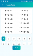 Multiplication table. Learn and Play screenshot 1