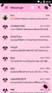 Ribbon Pink Black SMS Pesan tema screenshot 2