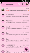 Ribbon Pink Black SMS Тема сообщения screenshot 3