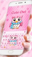 Πληκτρολόγιο Pink Cute Owl screenshot 1