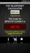 Blaupunkt Fiat Radio Code Decoder screenshot 5