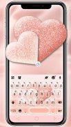 Glitter Rose Gold Hearts Keyboard Theme screenshot 2