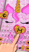 Neues Pink Glisten Unicorn Cat Tastatur thema screenshot 0