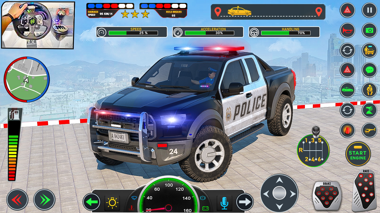 US Police Car Transport Truck: Police Vehicle Transporter Games