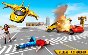 Flying Taxi Robot Car Game 3d screenshot 1