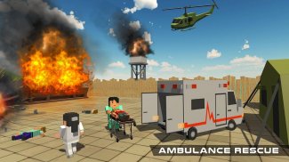 Blocky Army Ambulance Rescue screenshot 13