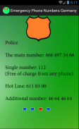 Emergency numbers. Germany screenshot 2