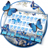 Tema Keyboard Spring Blue Butterfly screenshot 2