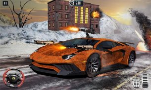 Furioso Corrida de Morte Car Neve Blindado Batalha screenshot 9