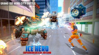 Grand Flying Ice Hero Superhero Rescue Game screenshot 1