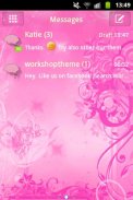 Pink Flowers Theme GO SMS Pro screenshot 0
