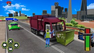 City Flying Garbage Truck driving simulator Game screenshot 0