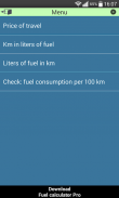 Fuel calculator Lite screenshot 2