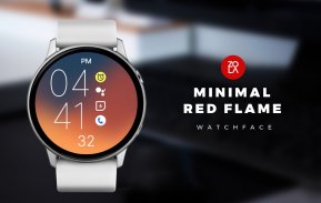 Minimal Red Flame Watch Face screenshot 3