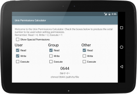 Unix/Linux Permissions Calculator screenshot 2