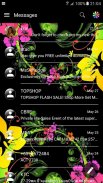 SMS Messages Glass Black Flower Theme screenshot 2