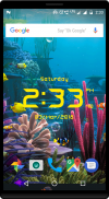 Aquarium live wallpaper with digital clock screenshot 1