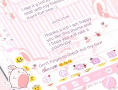 Lovely Bunny Pink SMS Thème de messages screenshot 4