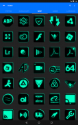 Flat Black and Teal Icon Pack ✨Free✨ screenshot 21