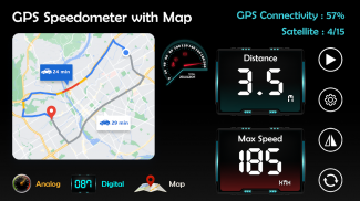 Velocímetro: Carro Heads Up Display GPS Odômetro screenshot 1