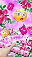 Pink Glamor Roses Keyboard Theme screenshot 1