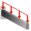 Cantilever Beam Dist Load Icon