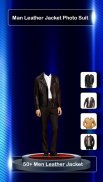 Man Leather jacket Photo Suit : Cut Paste Editor screenshot 1