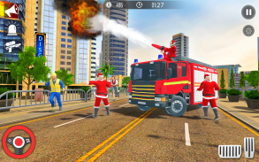 Santa Rescue Truck Driving - Rescue 911 Fire Games screenshot 2