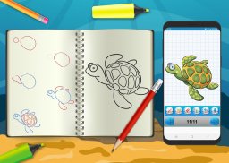 Learn to Draw Cute Chibi Sea Animals Step by Step screenshot 1