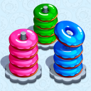 Donut Hoop Stack 3d Color Sort Icon