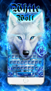 Blue Fire Wolf Keyboard Theme screenshot 1