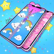 Kawaii zipper lock screen screenshot 3