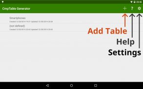 CmpTable Generator screenshot 1