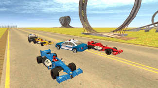 Perlumbaan Kereta Formula-Permainan Mengejar Polis screenshot 4