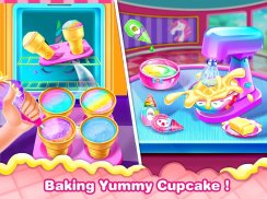 आइस क्रीम कोन कपकेक - किड्स बेकिंग फ़ूड गेम screenshot 1