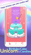 Unicorn Birthday Cake and Candles screenshot 2