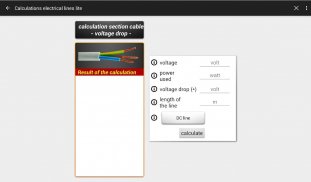 Calculate electrical line Lite screenshot 1