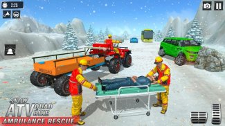 Snow ATV Quad Bike Ambulance Rescue Game screenshot 4