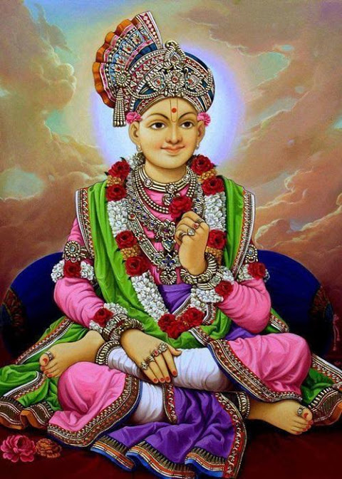 Download Swaminarayan In Red And Yellow Wallpaper | Wallpapers.com