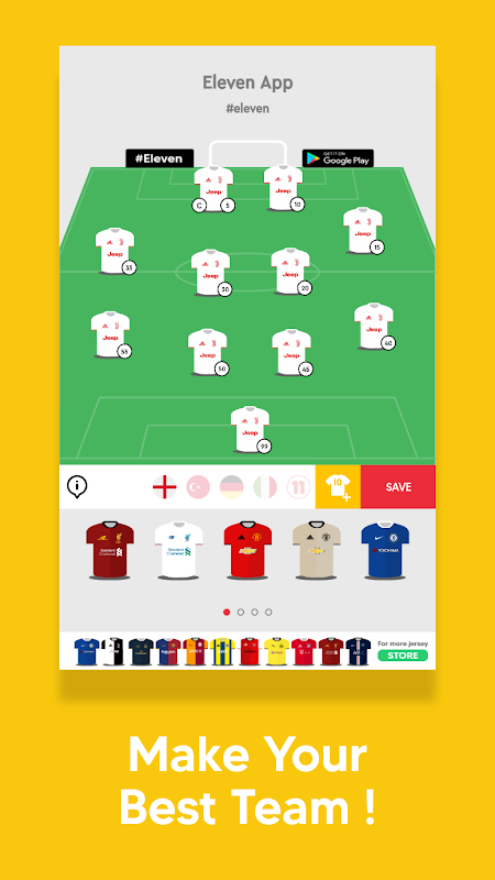 Lineup11 - equipa de futebol – Apps no Google Play