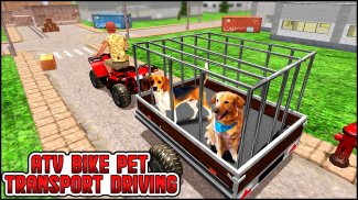 ATV Quad Bike Pet Transporter Driving - Dog Games screenshot 2