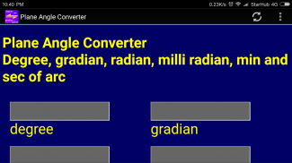 Plane Angle Converter Degree to Radian screenshot 1