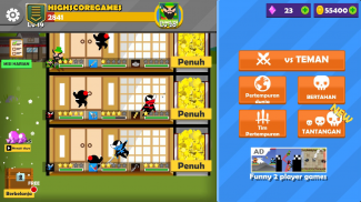 Jumping Ninja Battle - Aksi Pertempuran Dua Pemain screenshot 0