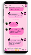 SMS Theme Ribbon Black - pink screenshot 0