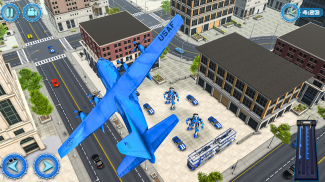 US Police Plane Robot Car Bike - Transporter Games screenshot 2