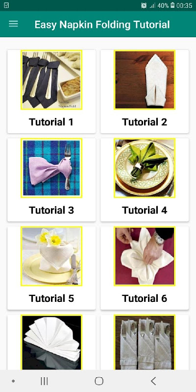 Table Napkin Folding Tutorial - Apps on Google Play